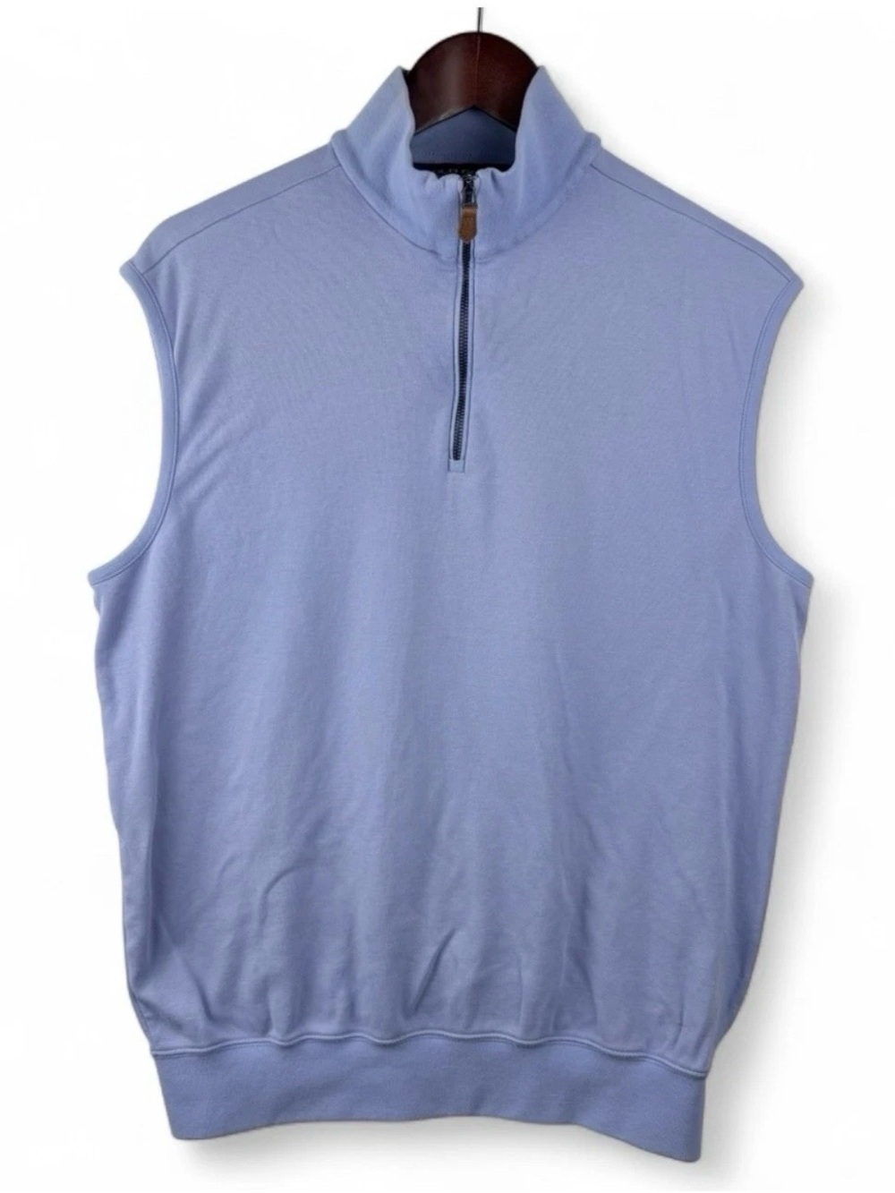 Polo Golf Ralph Lauren Mens Periwinkle 1/4 Zip Pullover Vest Shirt Medium Preppy